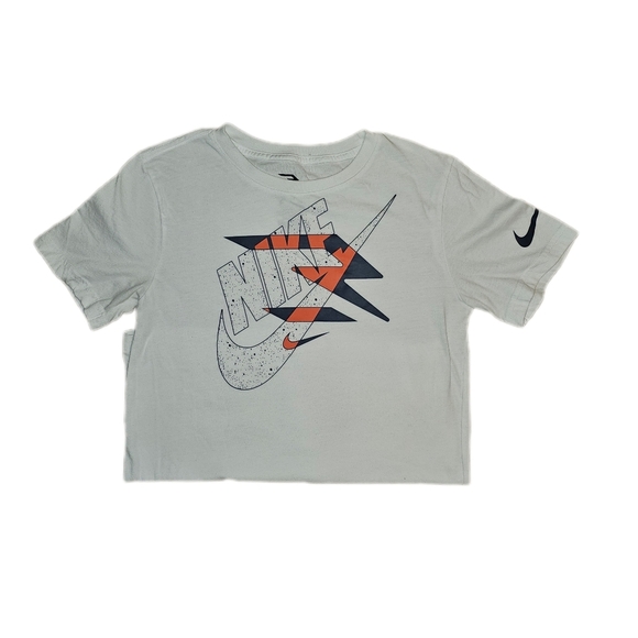 Nike White and Orange/blue Graphic Tee, Boys L - Picture 2 of 2